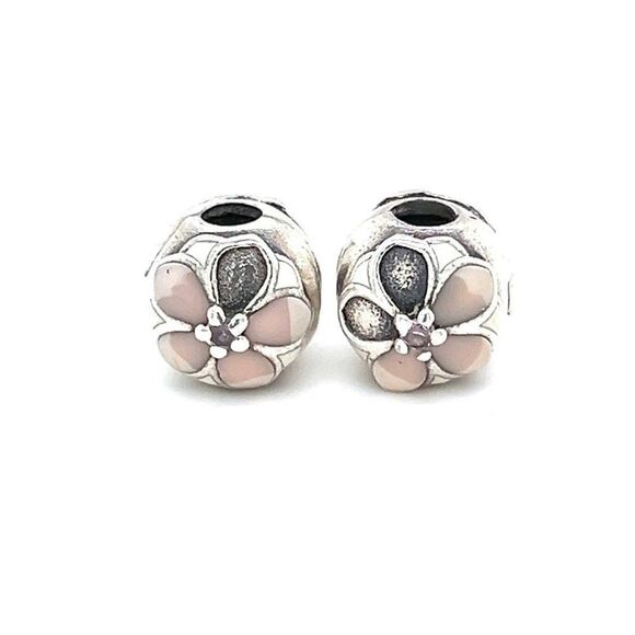 Pandora Pink and Silver Floral Charm - Picture 1 of 3